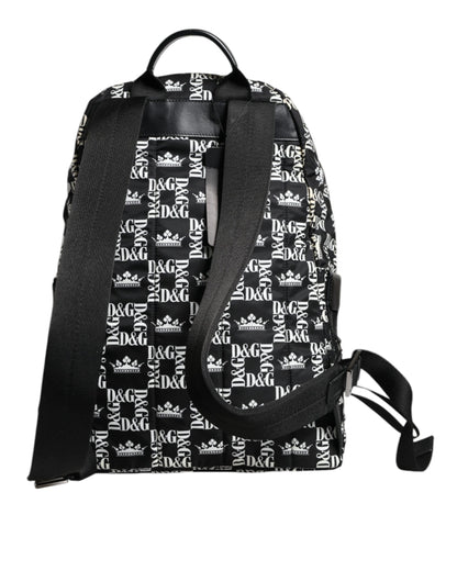 Dolce &amp;amp; Gabbana Svartvit DG Kronlogotyp Nylon Ryggsäck
