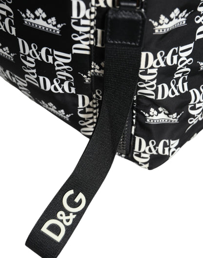 Dolce &amp;amp; Gabbana Svartvit DG Kronlogotyp Nylon Ryggsäck