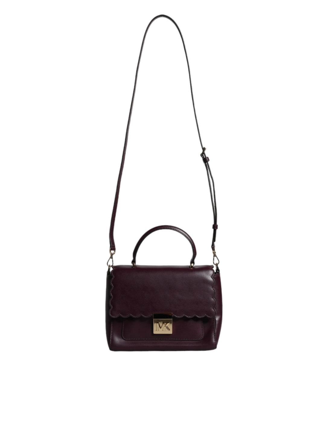 Michael Kors Lila Läderlogotypplack Axelremsväska MINDY Satchel