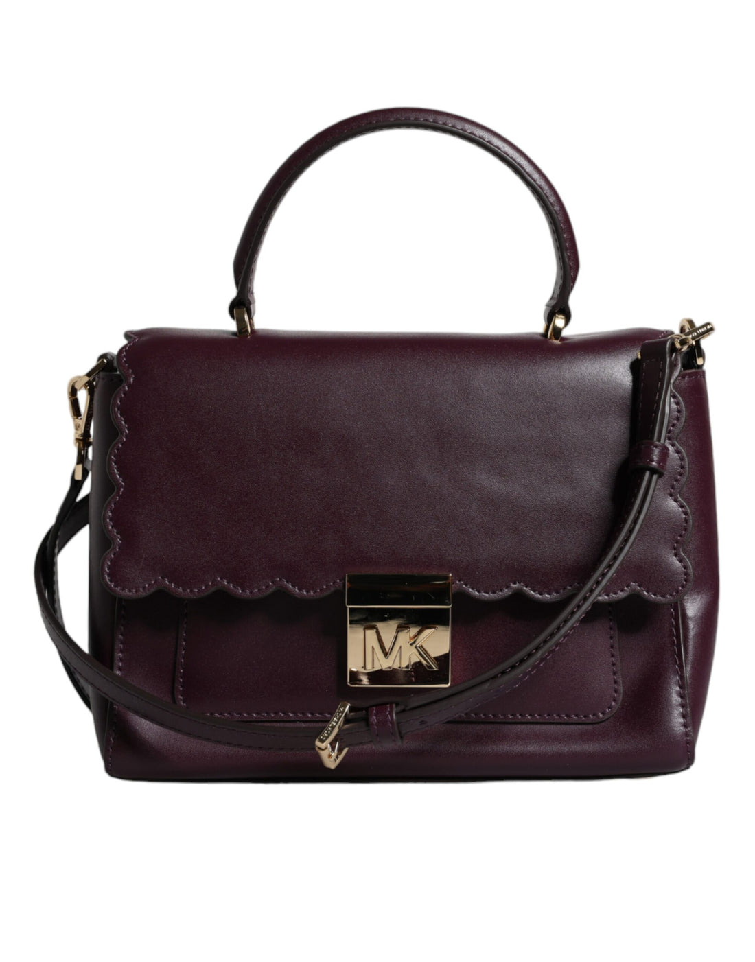 Michael Kors Lila Läderlogotypplack Axelremsväska MINDY Satchel