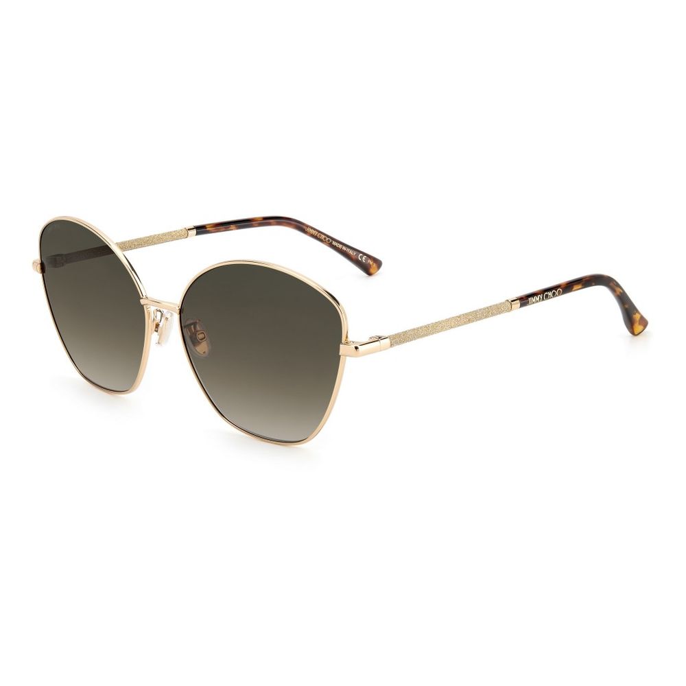 Jimmy Choo guldfärgade metallsolglasögon