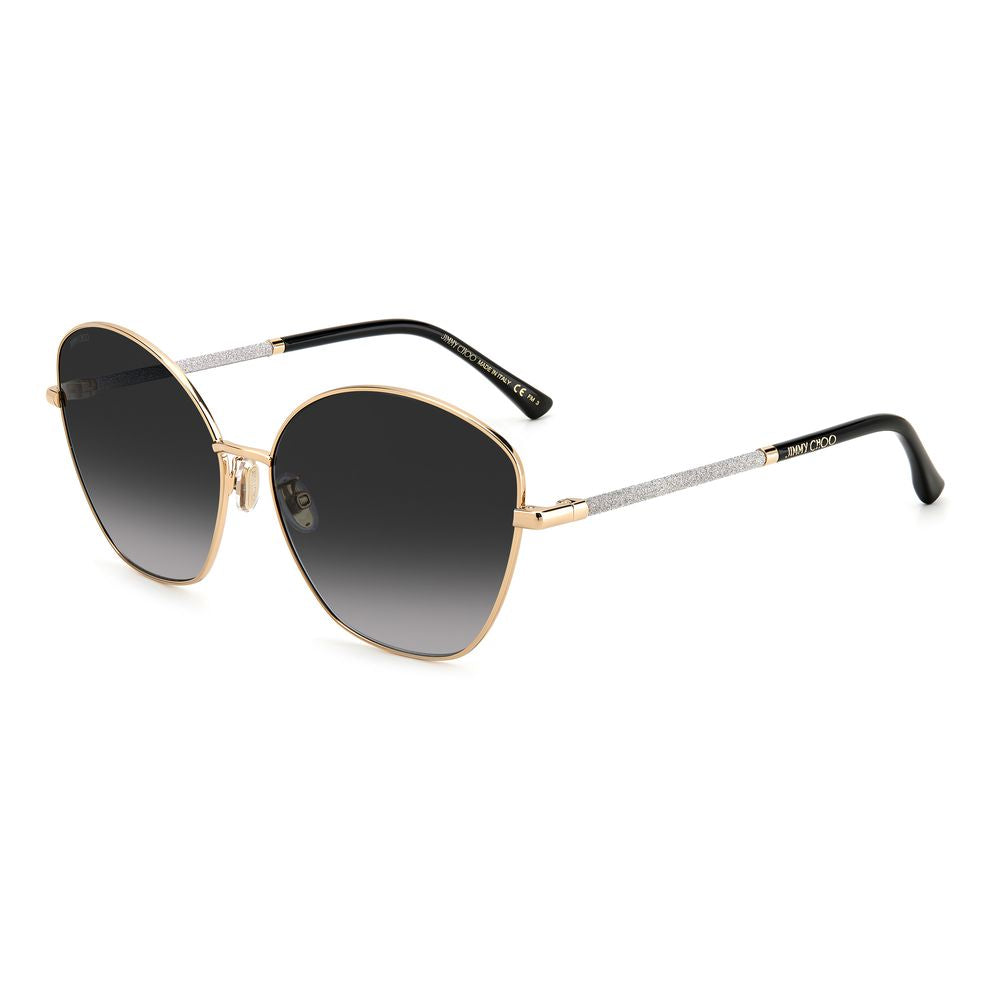 Jimmy Choo guldfärgade metallsolglasögon