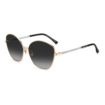 Jimmy Choo guldfärgade metallsolglasögon