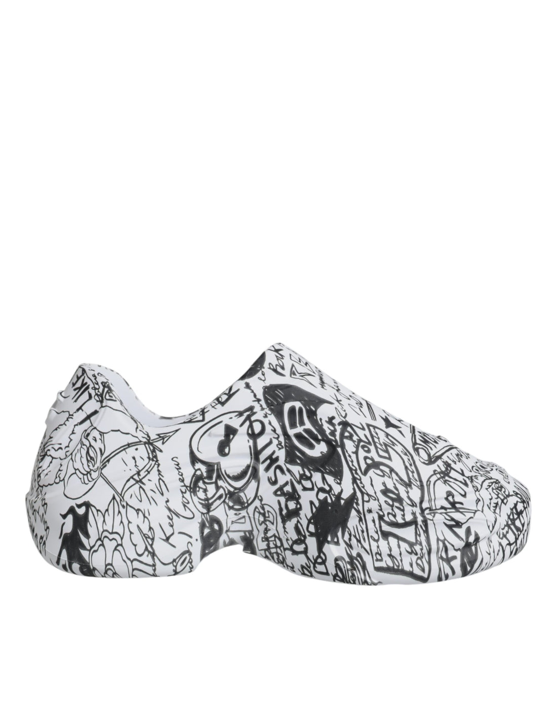 Dolce &amp;amp; Gabbana Vita Svarta Graffiti Daymaster Sneakers Skor