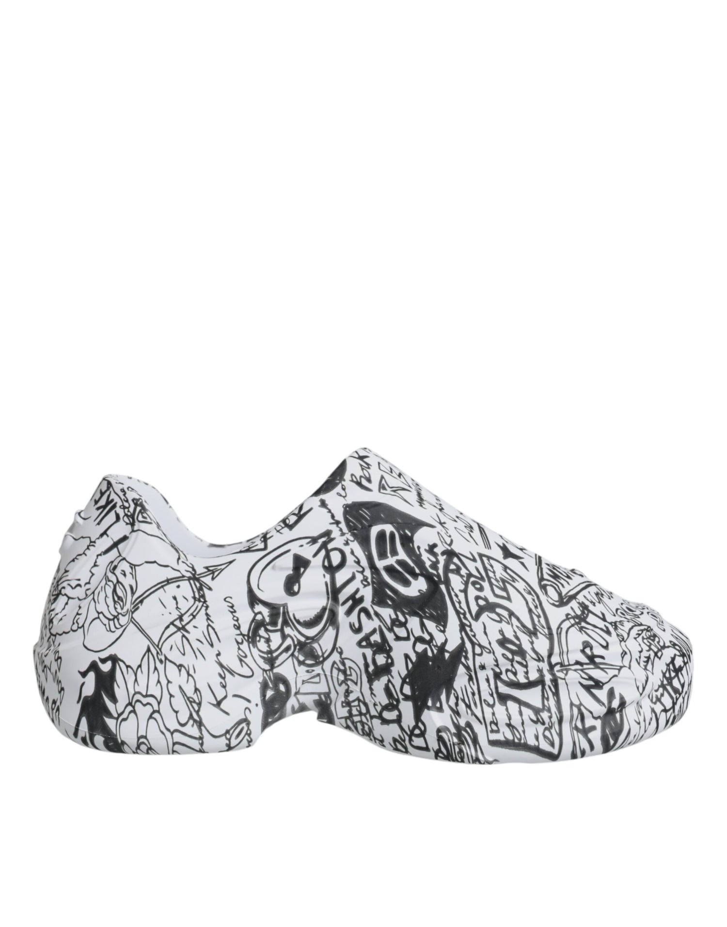 Dolce &amp;amp; Gabbana Vita Svarta Graffiti Daymaster Sneakers Skor