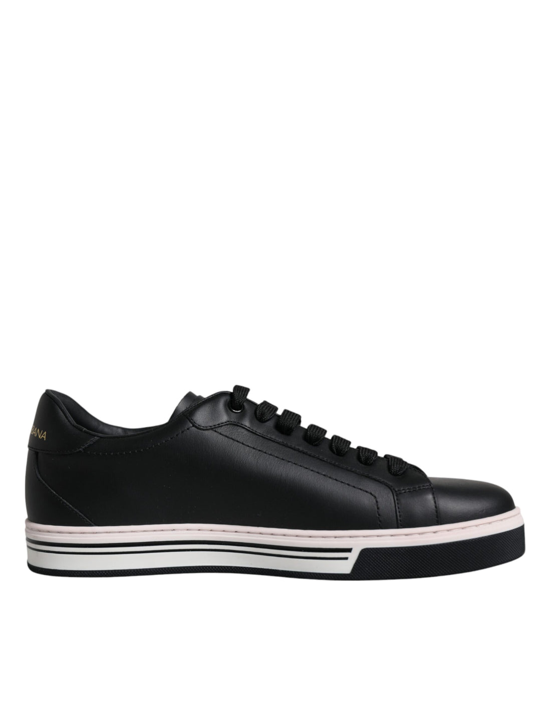 Dolce &amp;amp; Gabbana Svarta Läder Låga Sneakers Herrskor