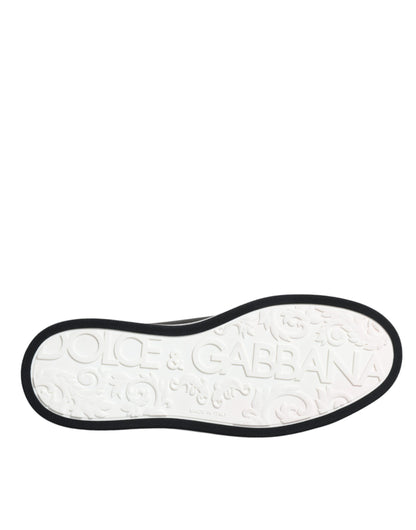 Dolce &amp;amp; Gabbana Svarta Läder Låga Sneakers Herrskor