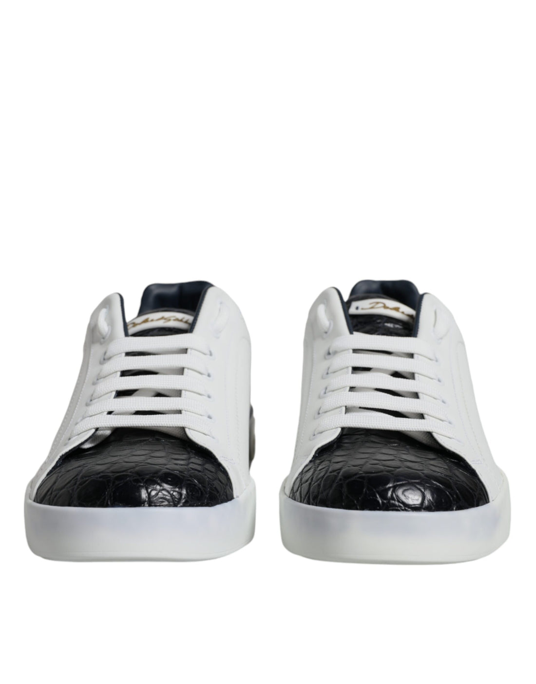 Dolce &amp;amp; Gabbana Vita Läderlogotyp Portofino Sneakers Skor