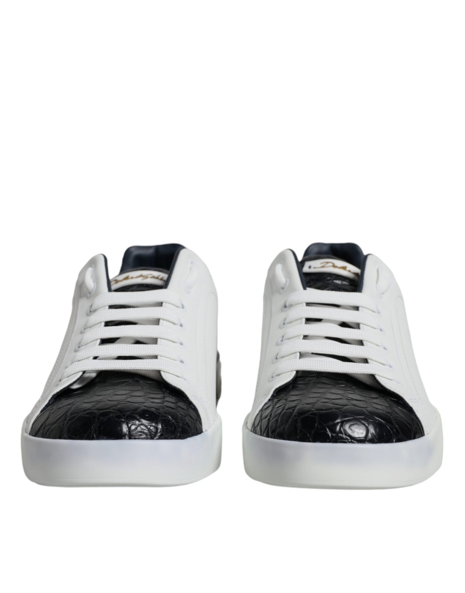 Dolce &amp;amp; Gabbana Vita Läderlogotyp Portofino Sneakers Skor