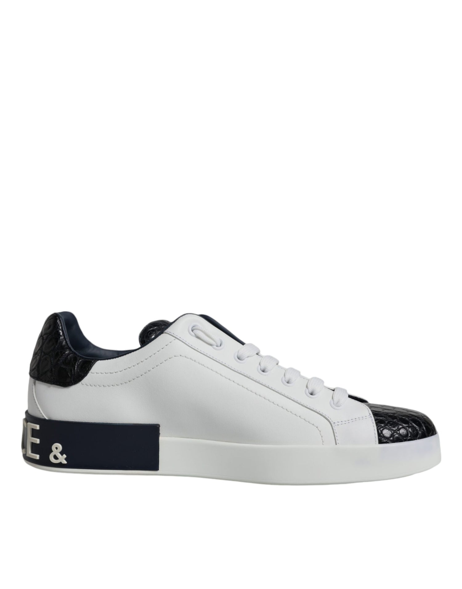 Dolce &amp;amp; Gabbana Vita Läderlogotyp Portofino Sneakers Skor