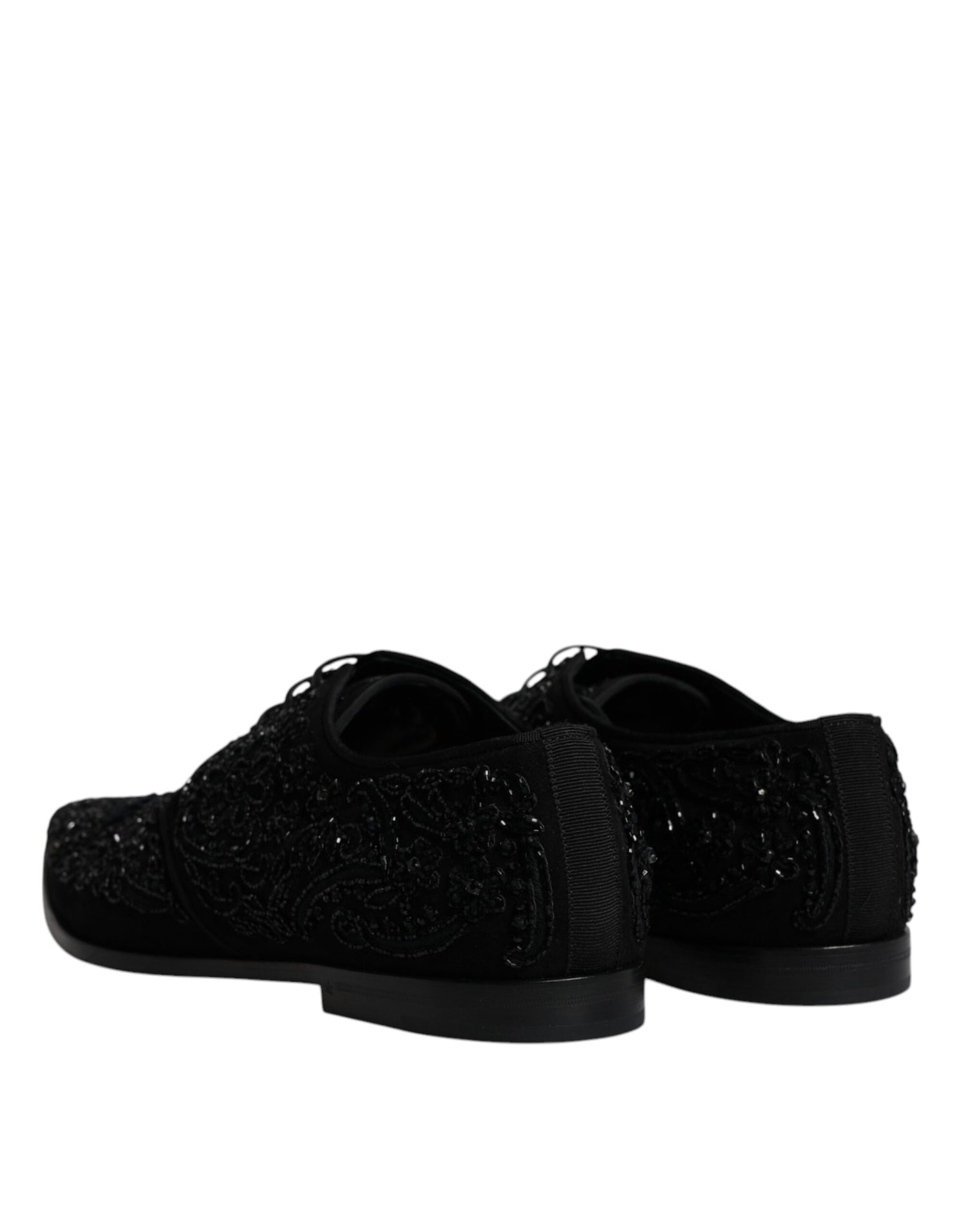Dolce &amp;amp; Gabbana Svarta Utsmyckade Mocka Derby Formella Skor