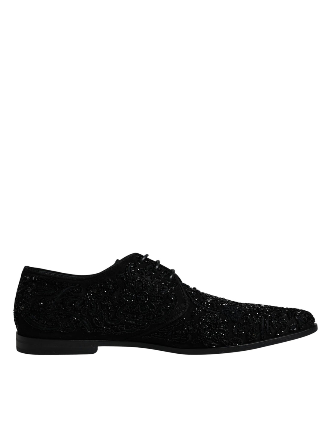 Dolce &amp;amp; Gabbana Svarta Utsmyckade Mocka Derby Formella Skor