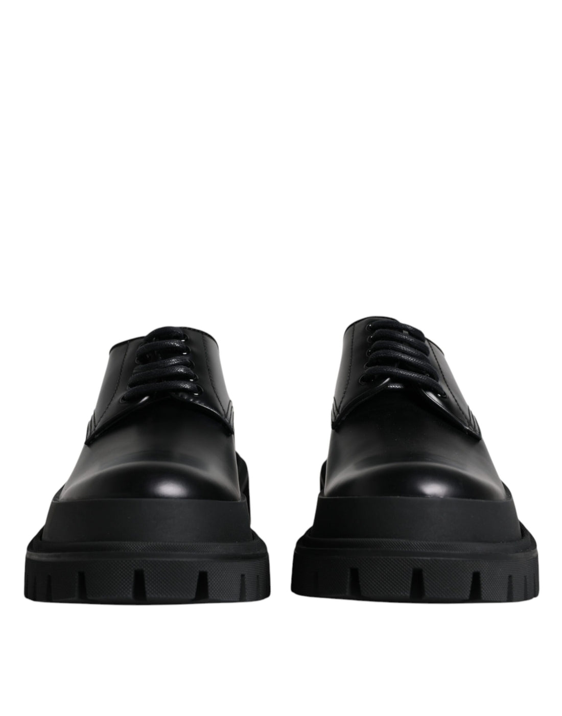 Dolce &amp;amp; Gabbana Svarta Läderskor med Snörning och Vandring
