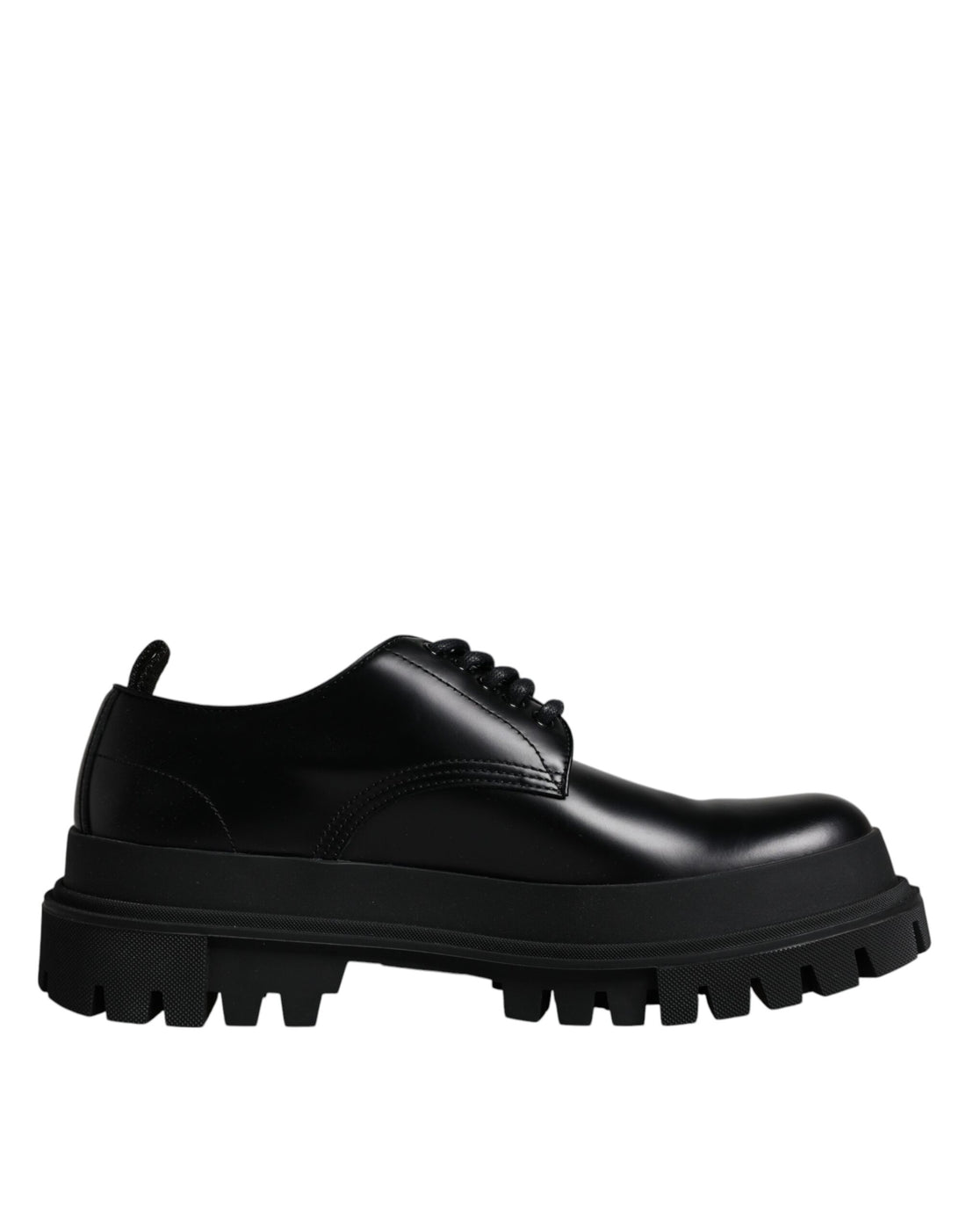 Dolce &amp;amp; Gabbana Svarta Läderskor med Snörning och Vandring