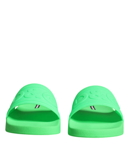 Dolce &amp;amp; Gabbana Gröna Lädersandaler Strandskor