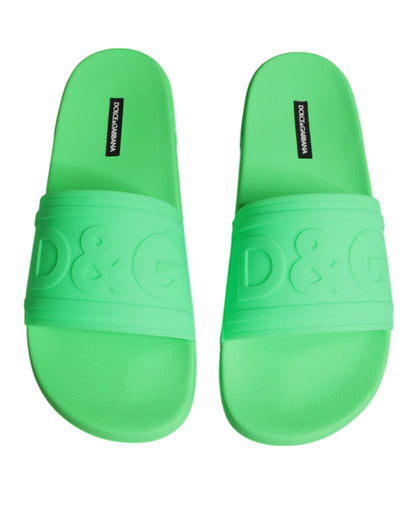 Dolce &amp;amp; Gabbana Gröna Lädersandaler Strandskor
