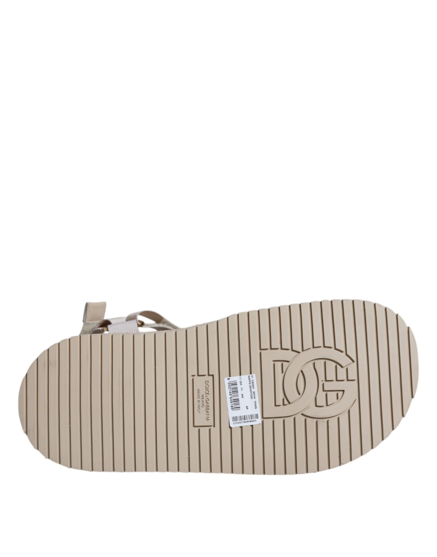 Dolce &amp;amp; Gabbana Beige Nappa Devotion Strap Herr Sandaler Skor