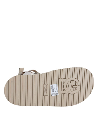 Dolce &amp;amp; Gabbana Beige Nappa Devotion Strap Herr Sandaler Skor