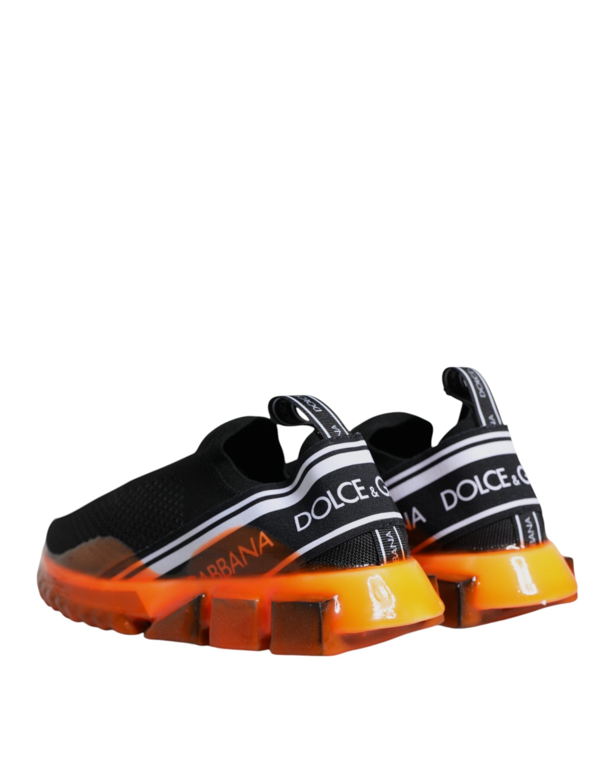 Dolce &amp;amp; Gabbana Svarta Orange Sorrento Slip On Sneakers Skor
