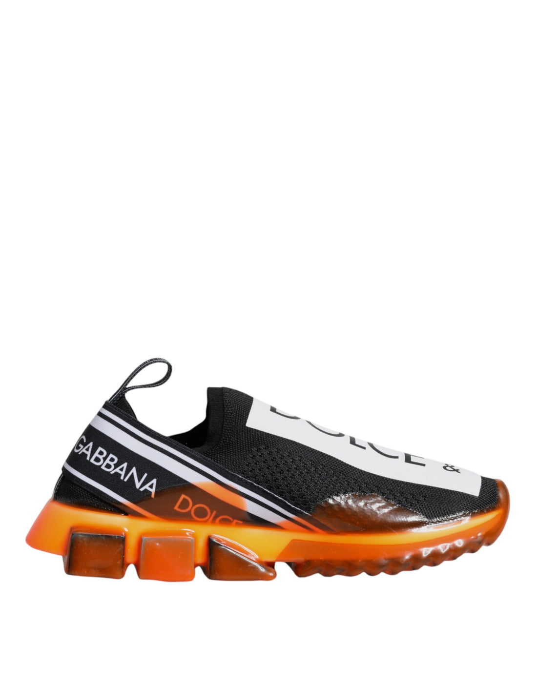 Dolce &amp;amp; Gabbana Svarta Orange Sorrento Slip On Sneakers Skor