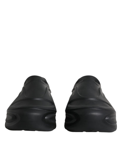 Dolce &amp;amp; Gabbana svarta folierade gummileksaks låga sneakers