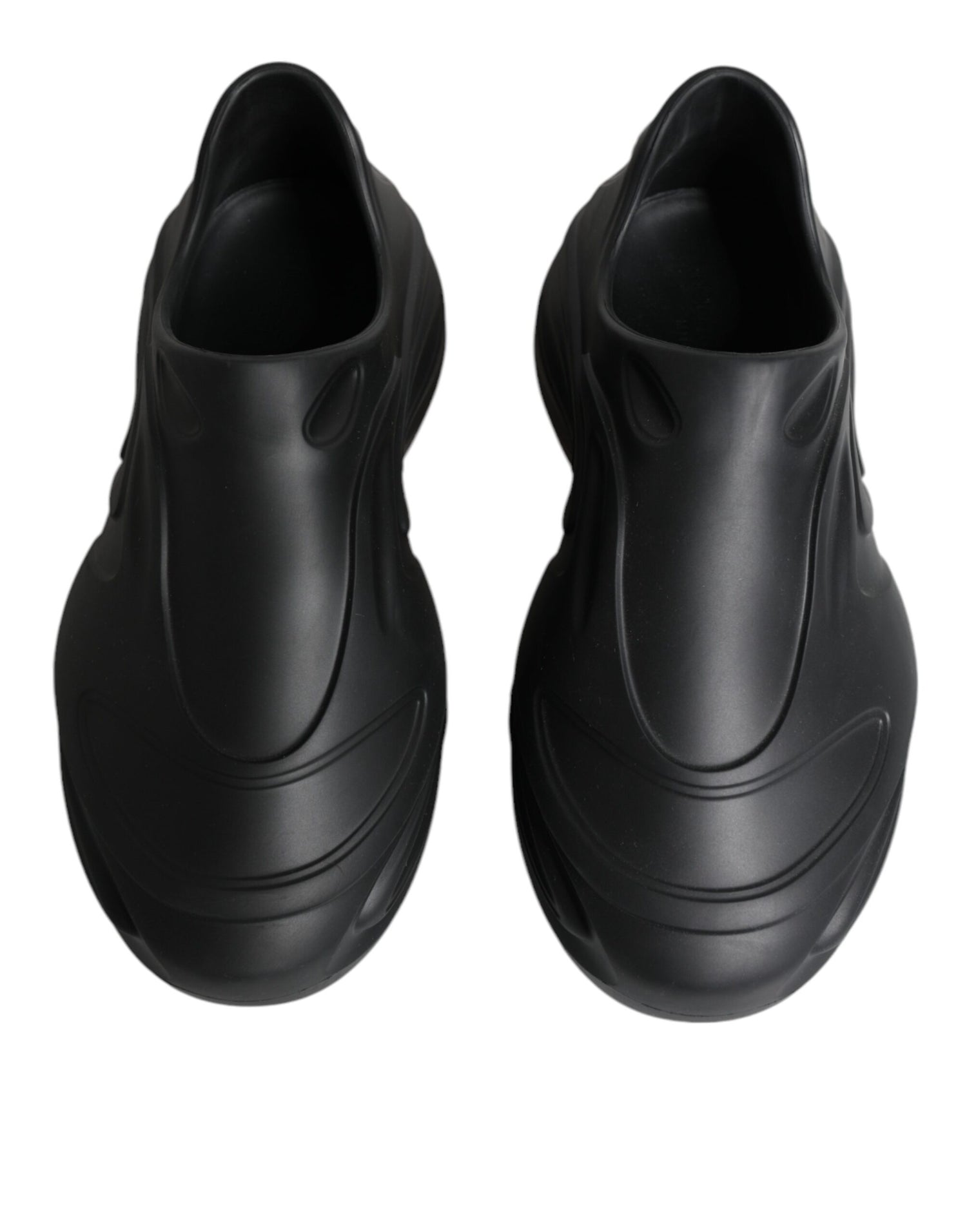 Dolce &amp;amp; Gabbana svarta folierade gummileksaks låga sneakers