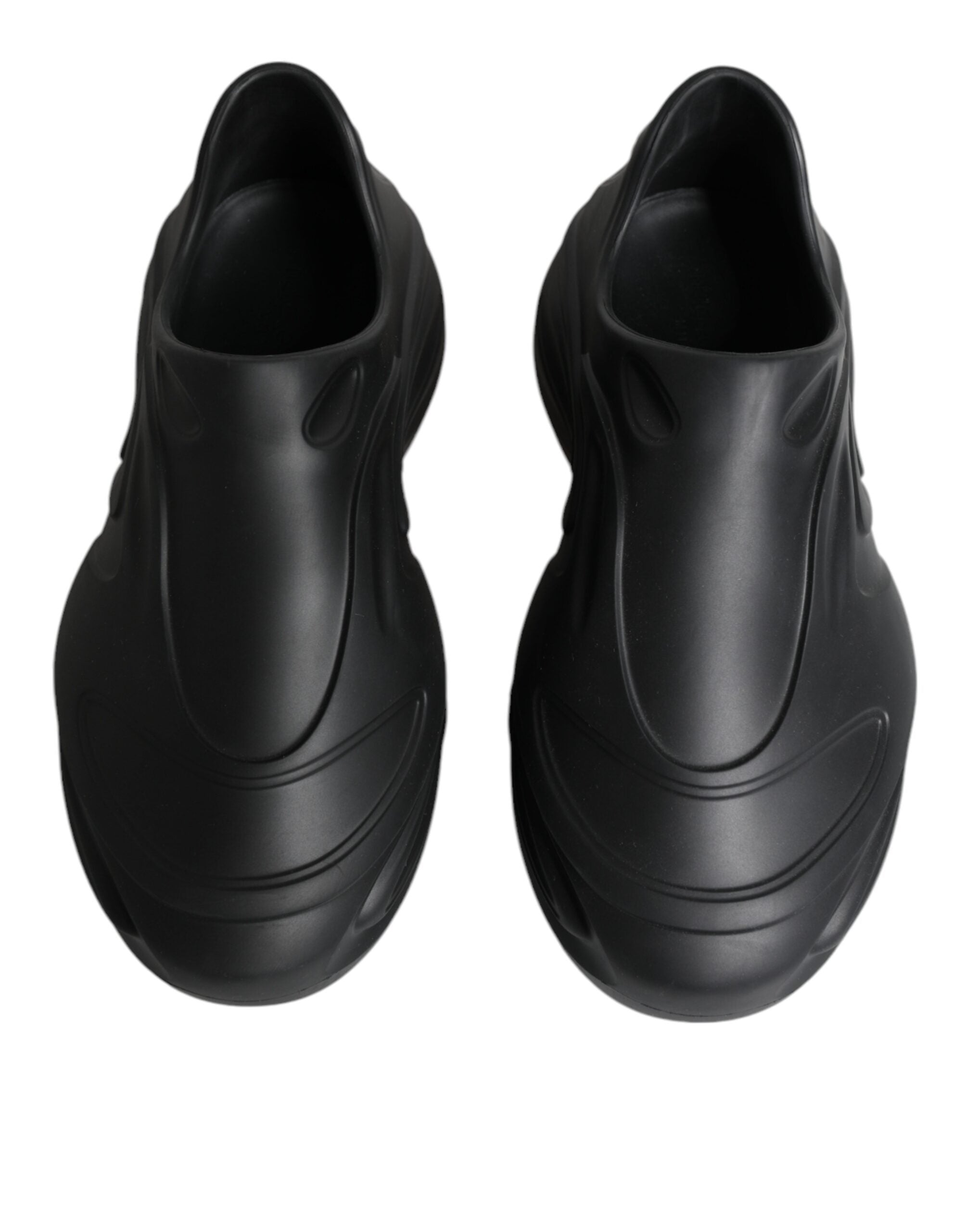 Dolce &amp;amp; Gabbana svarta folierade gummileksaks låga sneakers