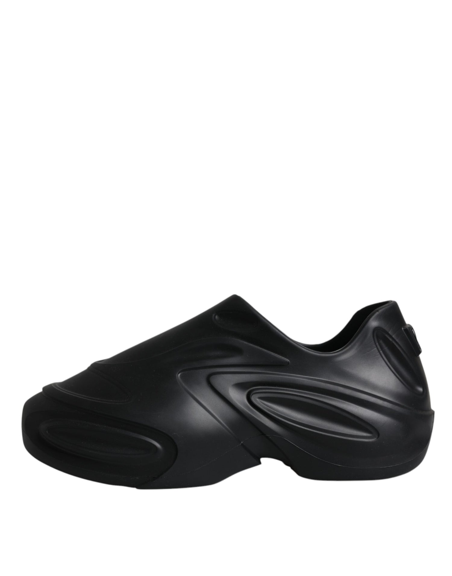 Dolce &amp;amp; Gabbana svarta folierade gummileksaks låga sneakers