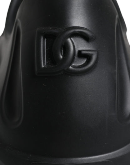 Dolce &amp;amp; Gabbana svarta folierade gummileksaks låga sneakers