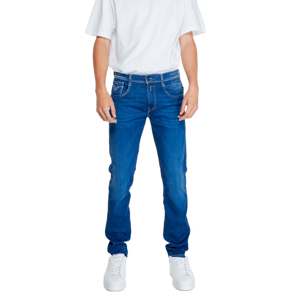 Replay Blå Bomull Jeans Med Avslappnad Passform