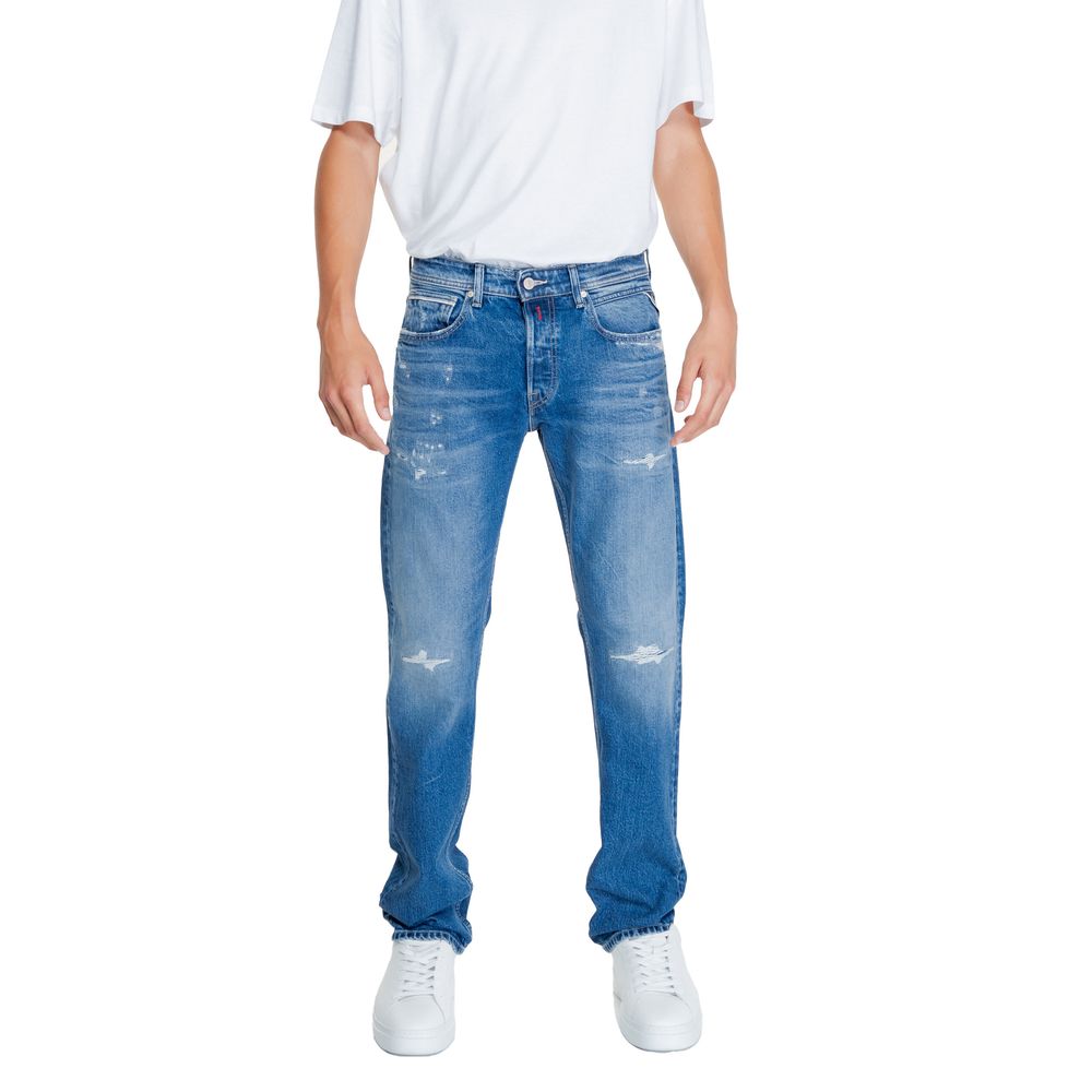 Replay Blå Bomull Jeans Med Avslappnad Passform