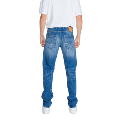 Replay Blå Bomull Jeans Med Avslappnad Passform