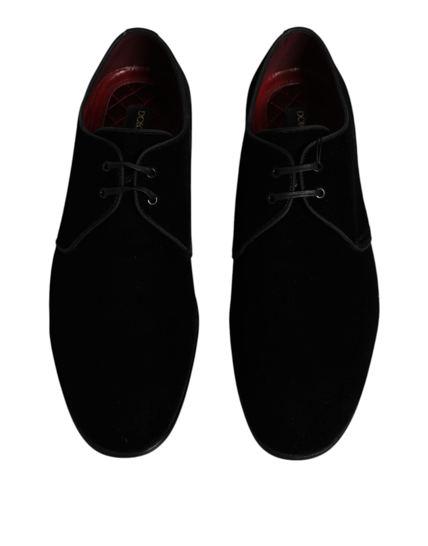 Dolce &amp;amp; Gabbana Svarta Derbyskor i sammet och läder med snörning