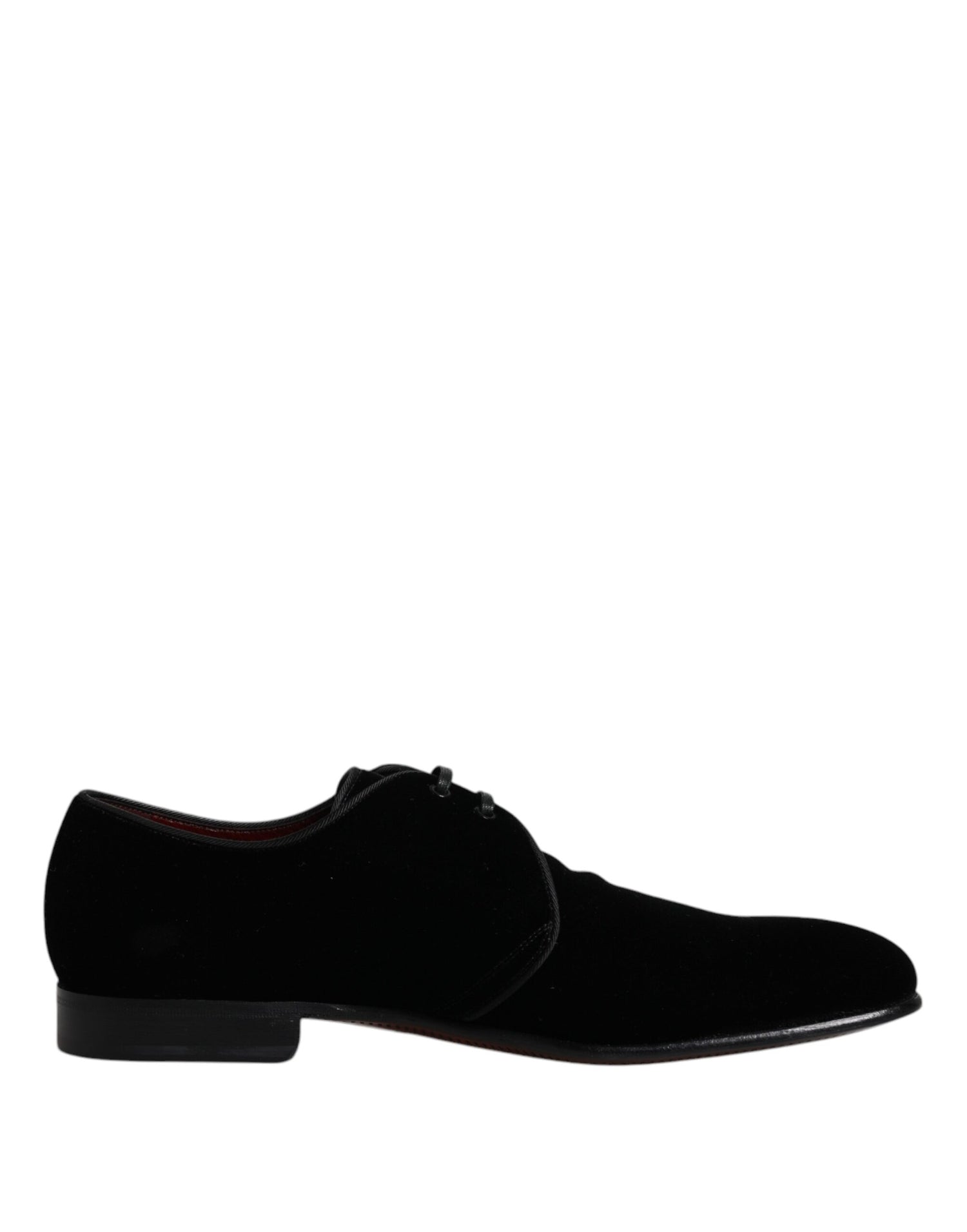 Dolce &amp;amp; Gabbana Svarta Derbyskor i sammet och läder med snörning