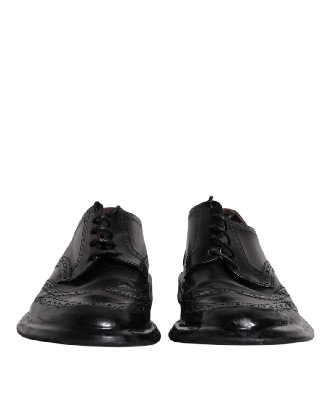 Dolce &amp;amp; Gabbana Svarta Läder Derby Wingtip Formella Skor