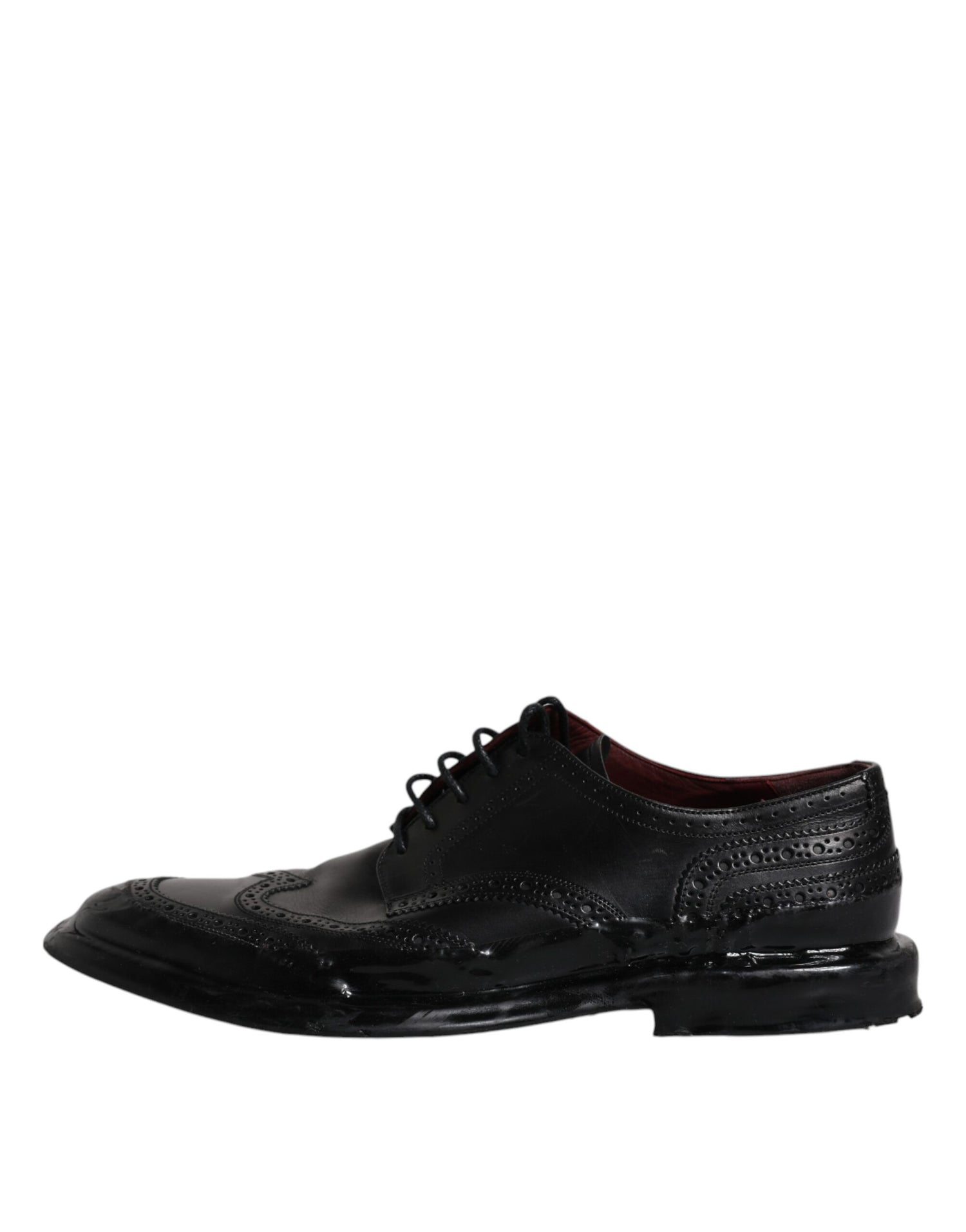 Dolce &amp;amp; Gabbana Svarta Läder Derby Wingtip Formella Skor