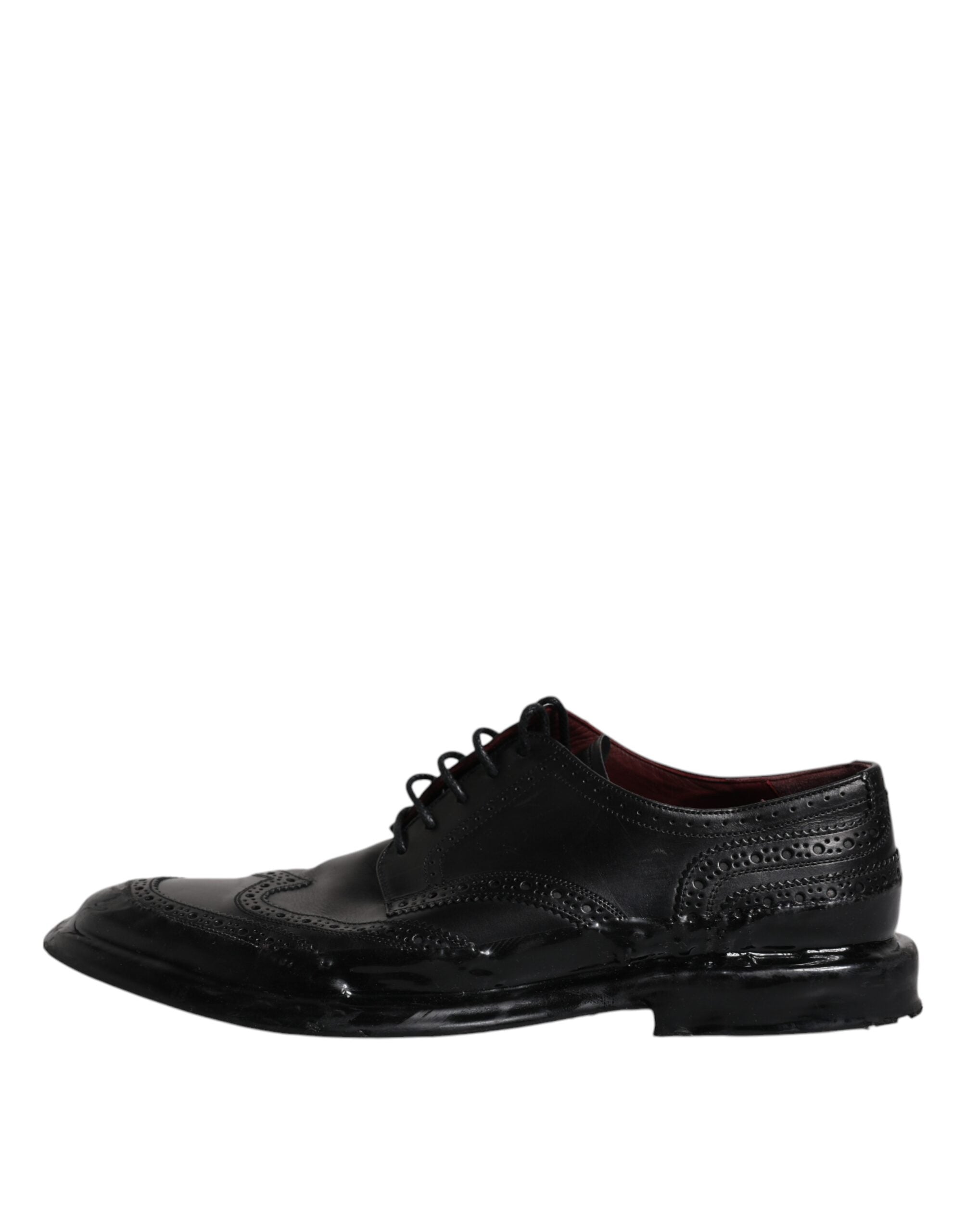 Dolce &amp;amp; Gabbana Svarta Läder Derby Wingtip Formella Skor