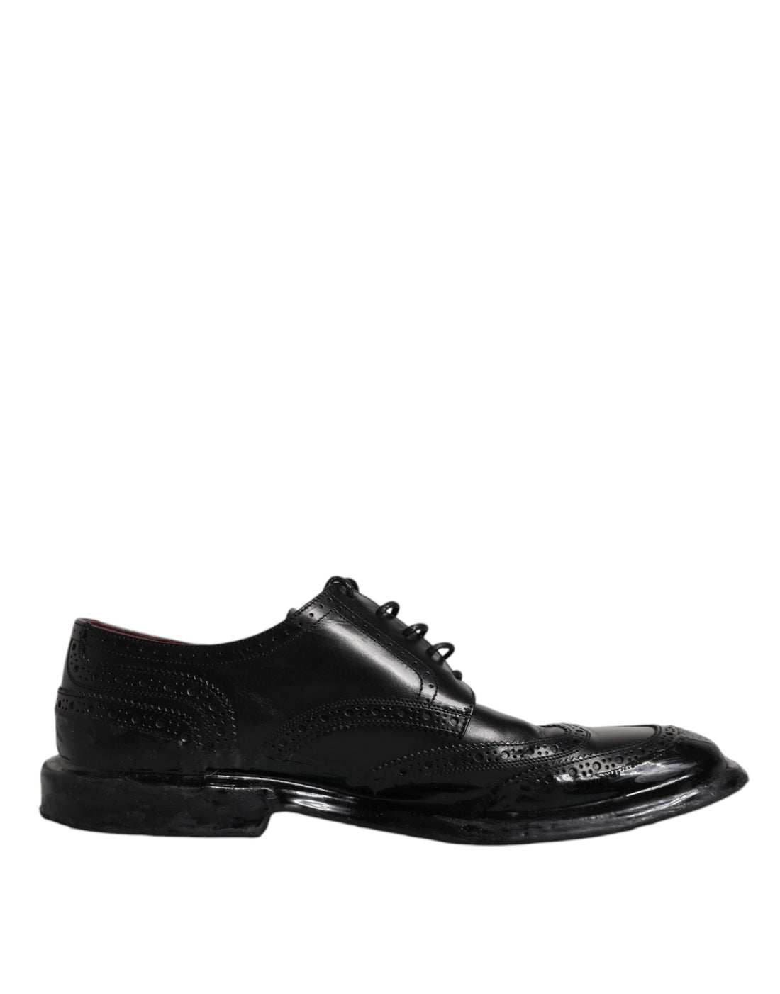 Dolce &amp;amp; Gabbana Svarta Läder Derby Wingtip Formella Skor