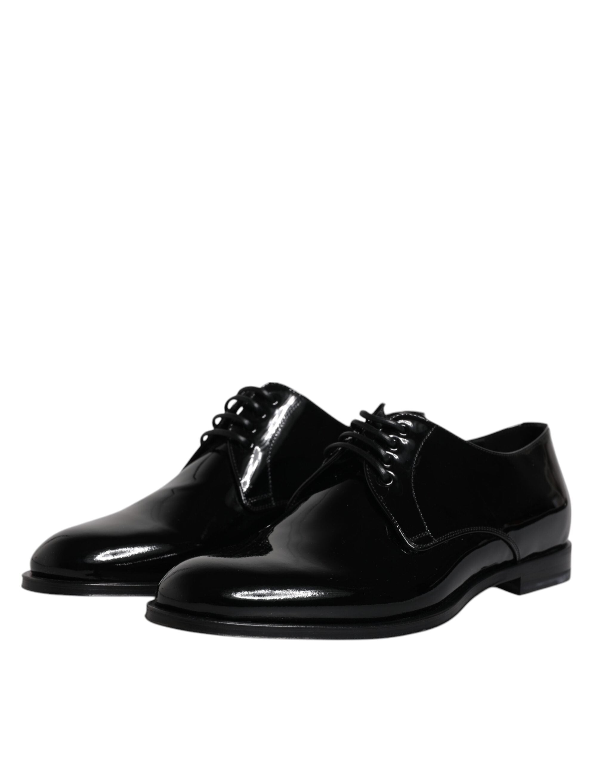 Dolce &amp;amp; Gabbana Svarta Derby-skor i lackläder