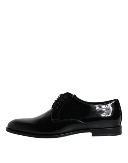 Dolce &amp;amp; Gabbana Svarta Derby-skor i lackläder