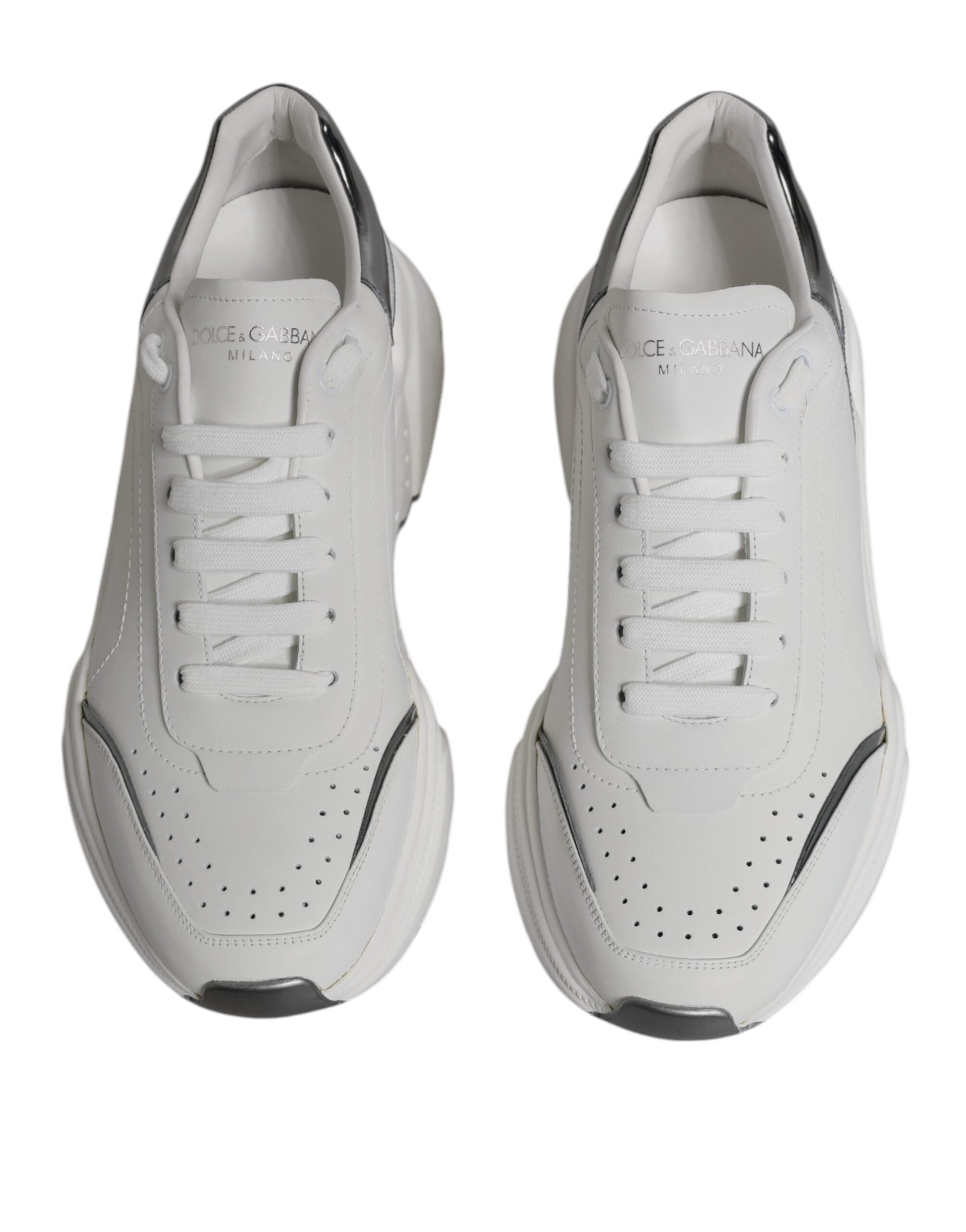 Dolce &amp;amp; Gabbana Vita Silver Daymaster Lädersneakers Skor