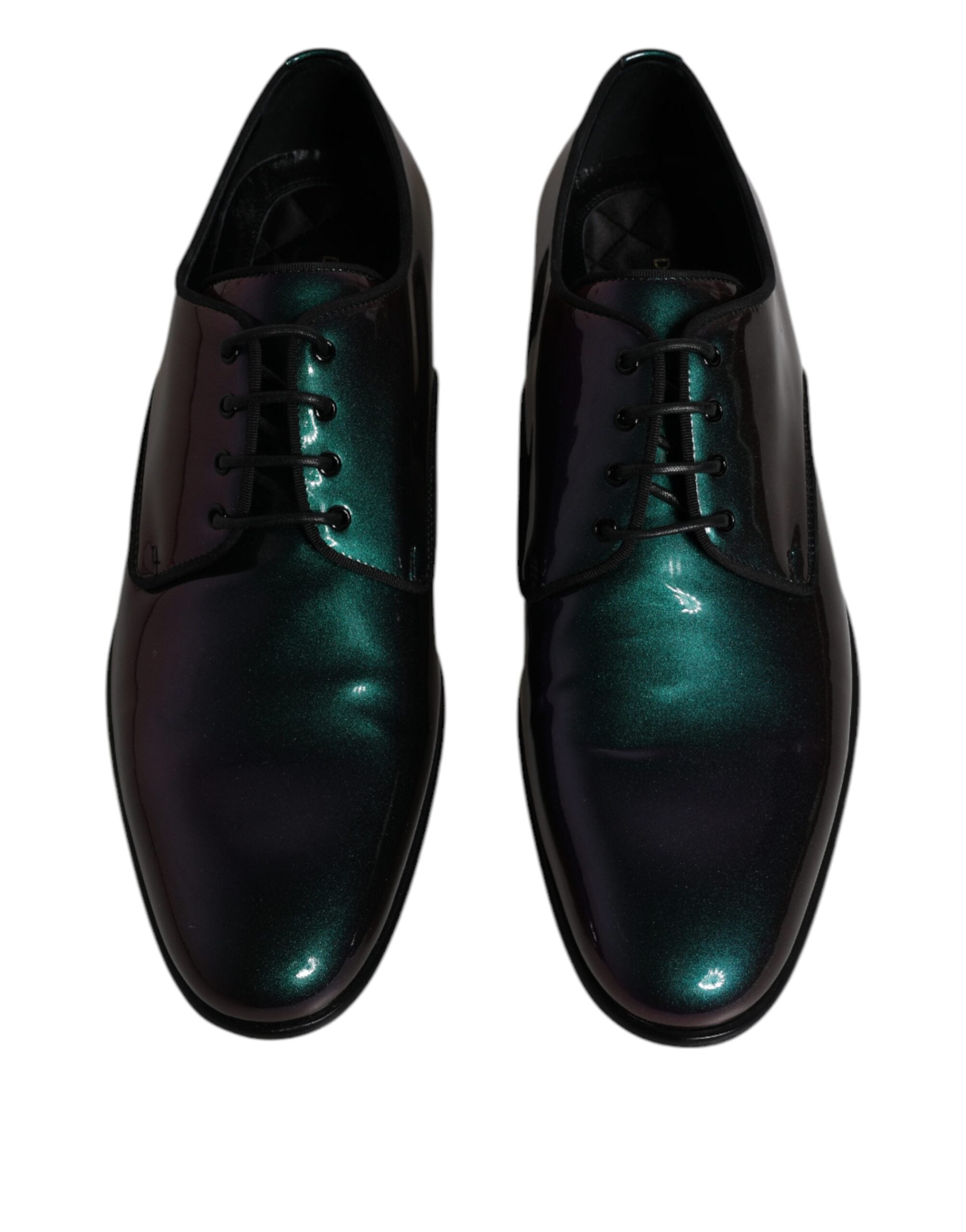 Dolce &amp;amp; Gabbana Peacock Lackskinn Derby Herrskor