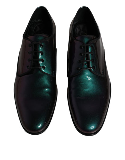 Dolce &amp;amp; Gabbana Peacock Lackskinn Derby Herrskor