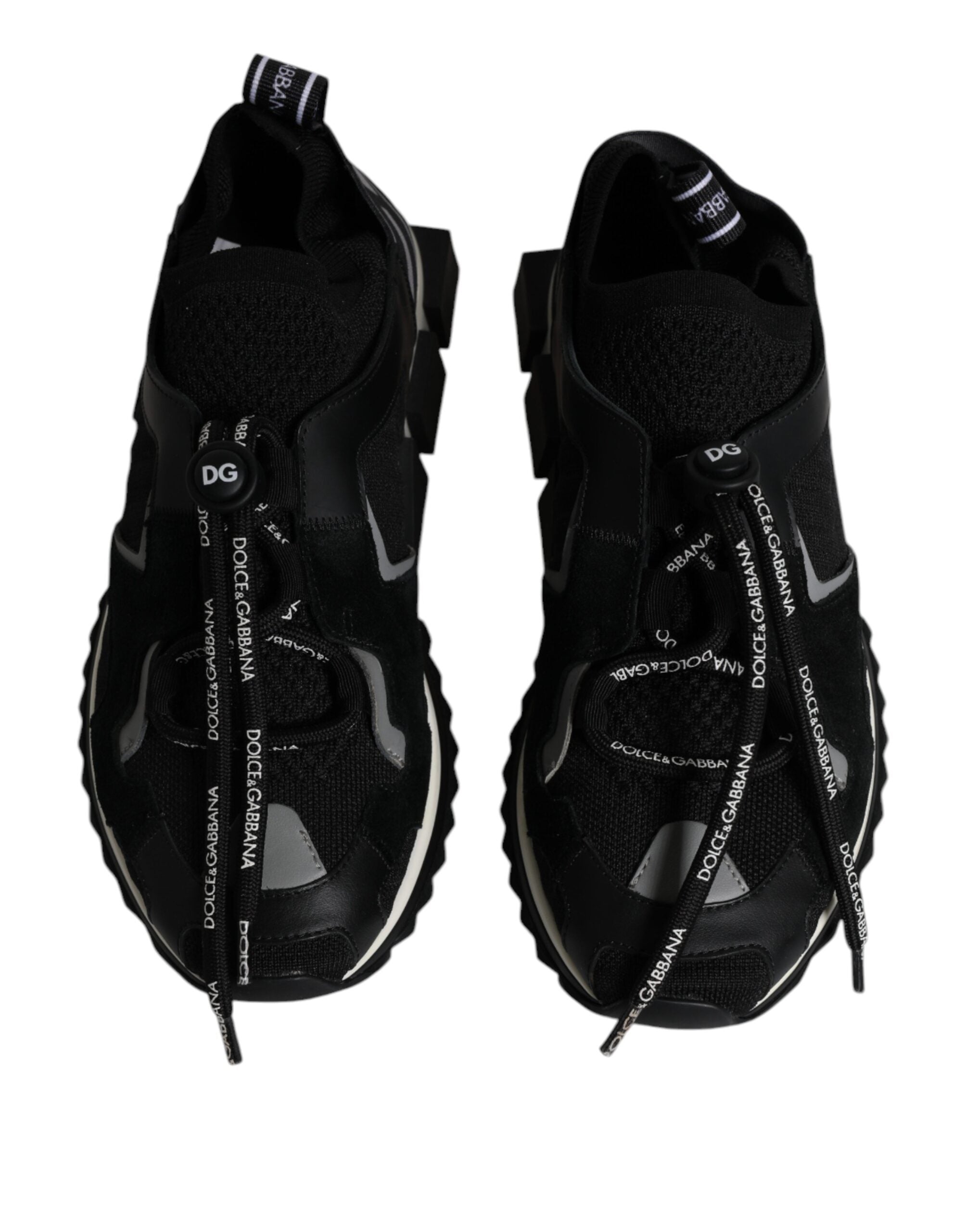 Dolce &amp;amp; Gabbana Svarta Vita Logotyp Sorrento Herr Sneakers Skor