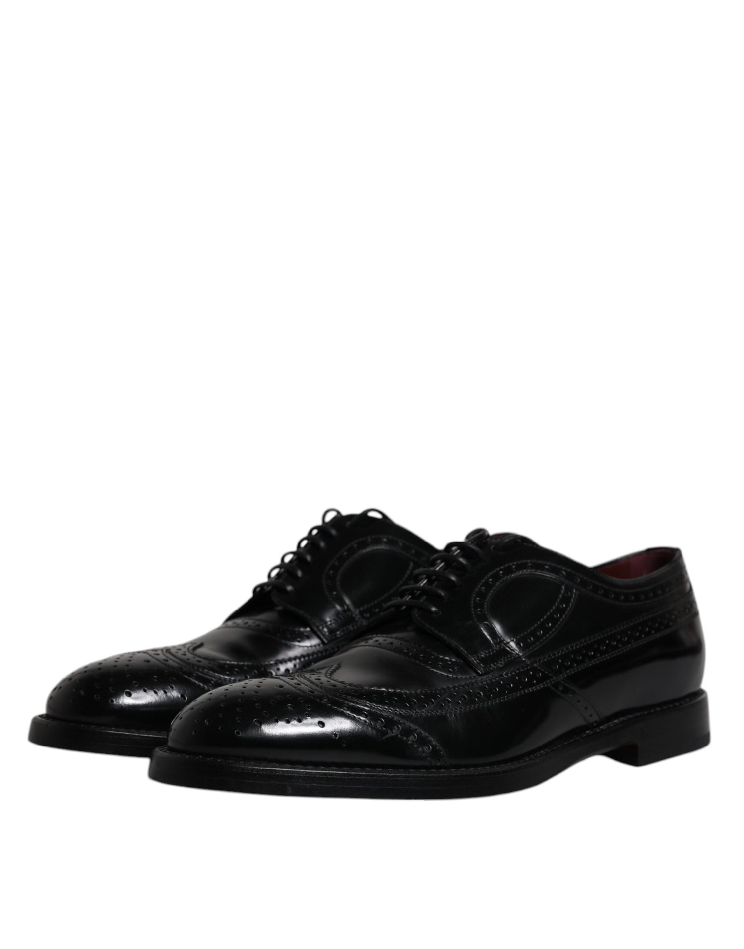 Dolce &amp;amp; Gabbana Svarta Läder Derby Wingtip Formella Skor