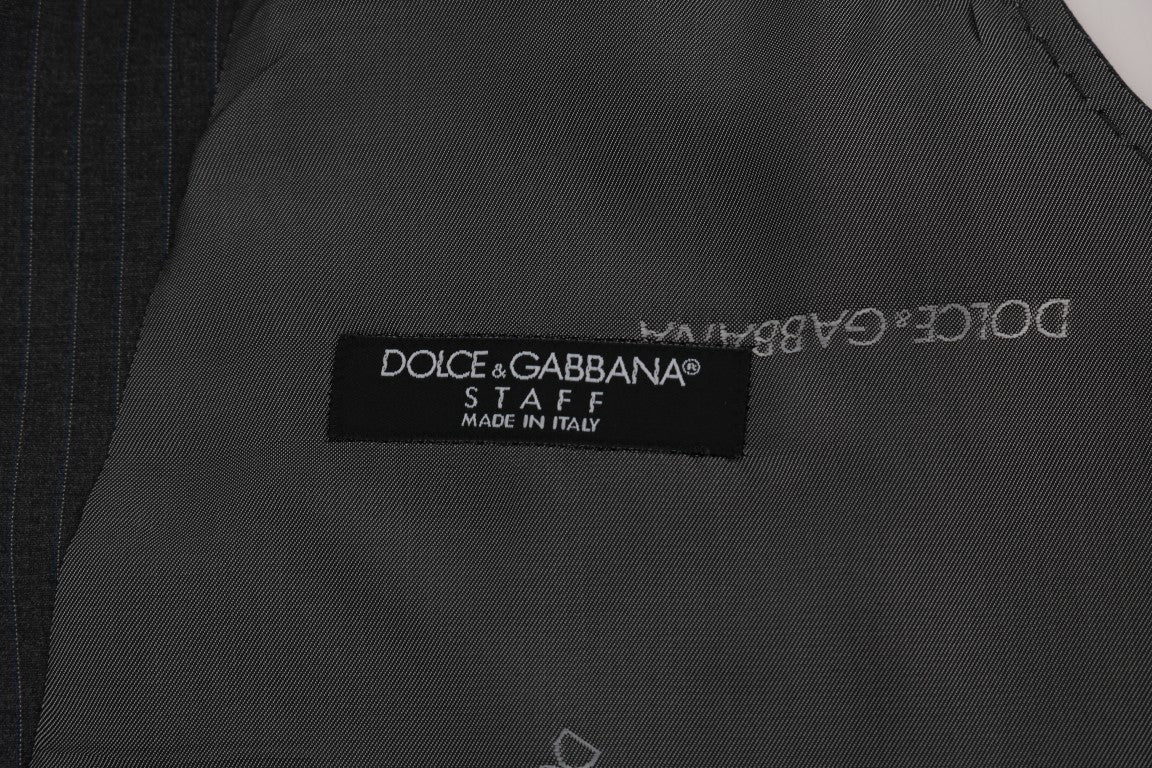 Dolce &amp;amp; Gabbana Grå STAFF Randig Bomullsväst