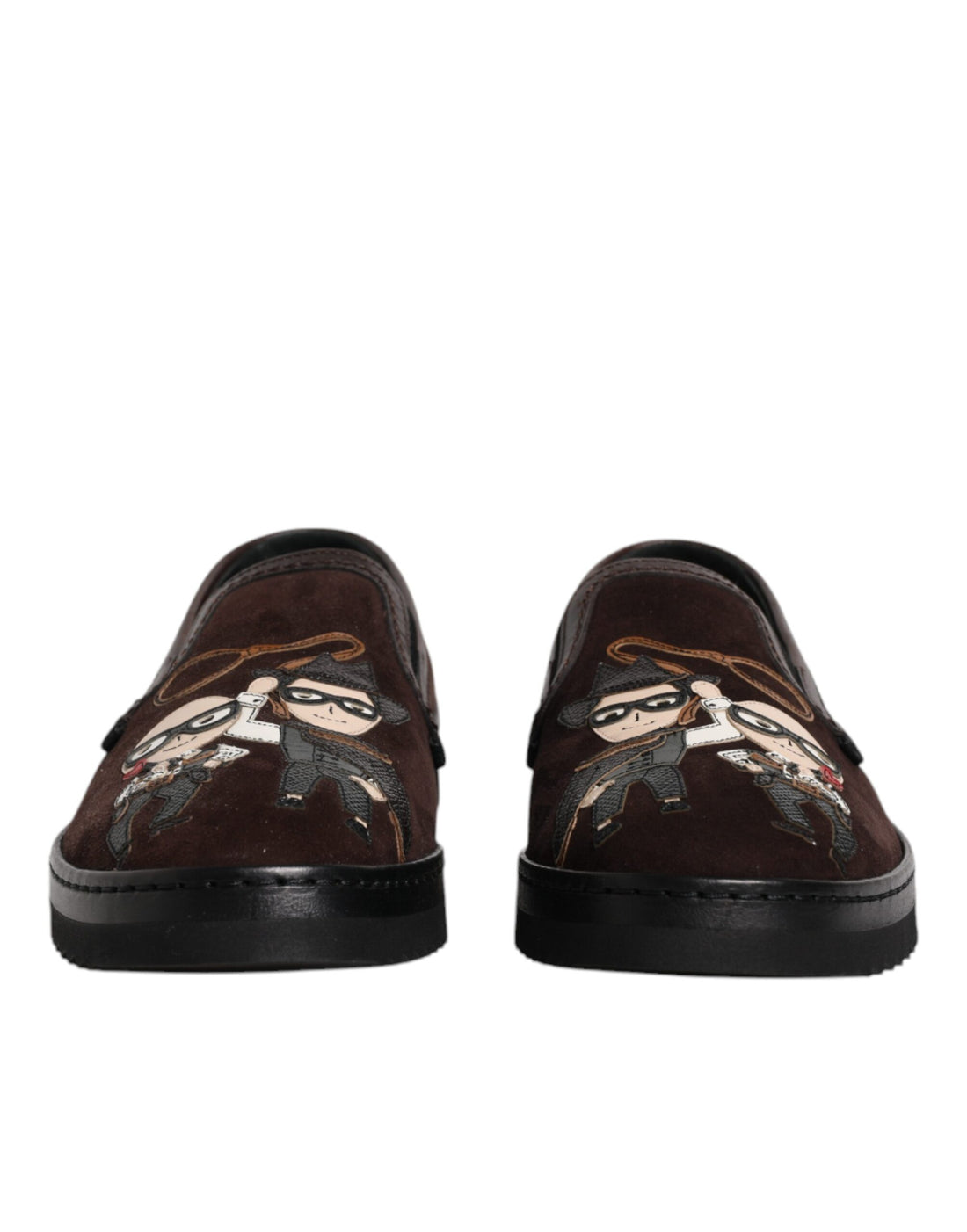 Dolce &amp;amp; Gabbana Bruna Mocka DG Family Slip On Flats Skor