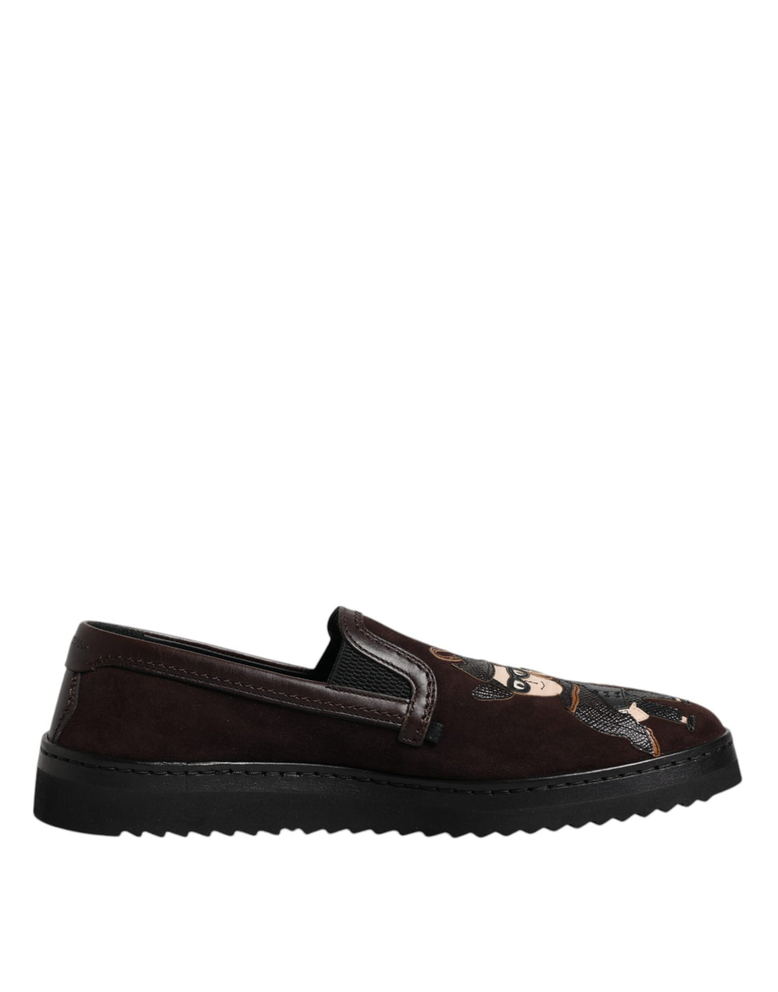 Dolce &amp;amp; Gabbana Bruna Mocka DG Family Slip On Flats Skor