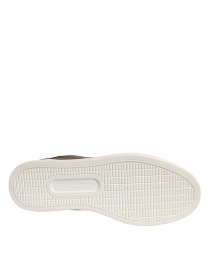 Dolce &amp;amp; Gabbana Guldfärgade Läderlogotyp London Herr Sneakers Skor