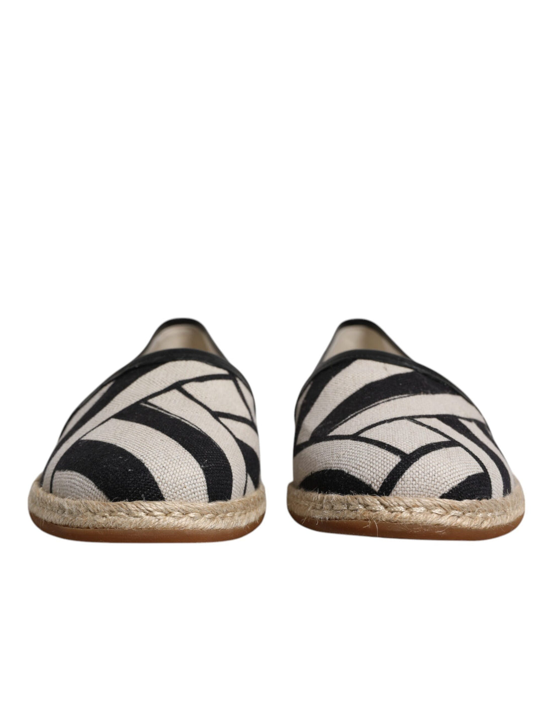 Dolce &amp;amp; Gabbana Svarta Vita Randiga Slip On Espadrilleskor
